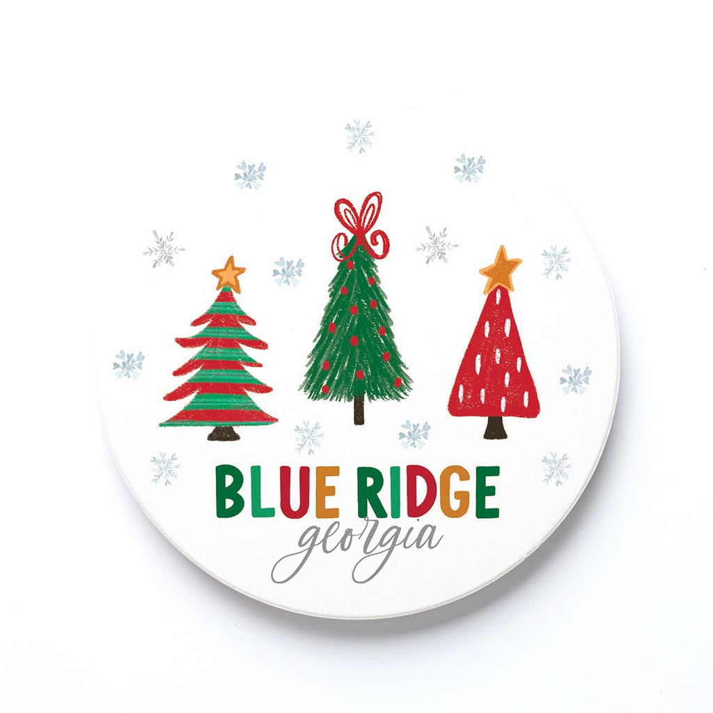 Ceramic Round Coaster-Whimsy Wonderland Traditional Blue Ridge Georgia -0