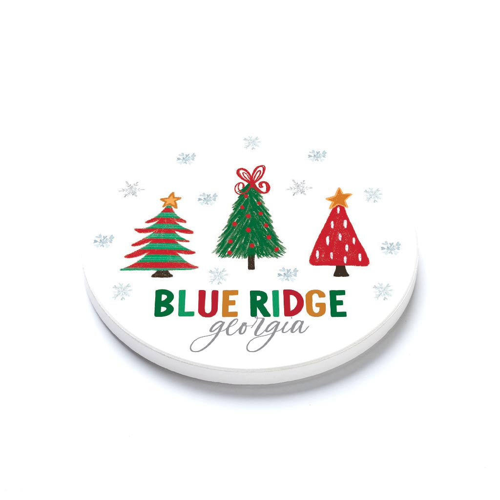 Ceramic Round Coaster-Whimsy Wonderland Traditional Blue Ridge Georgia -1