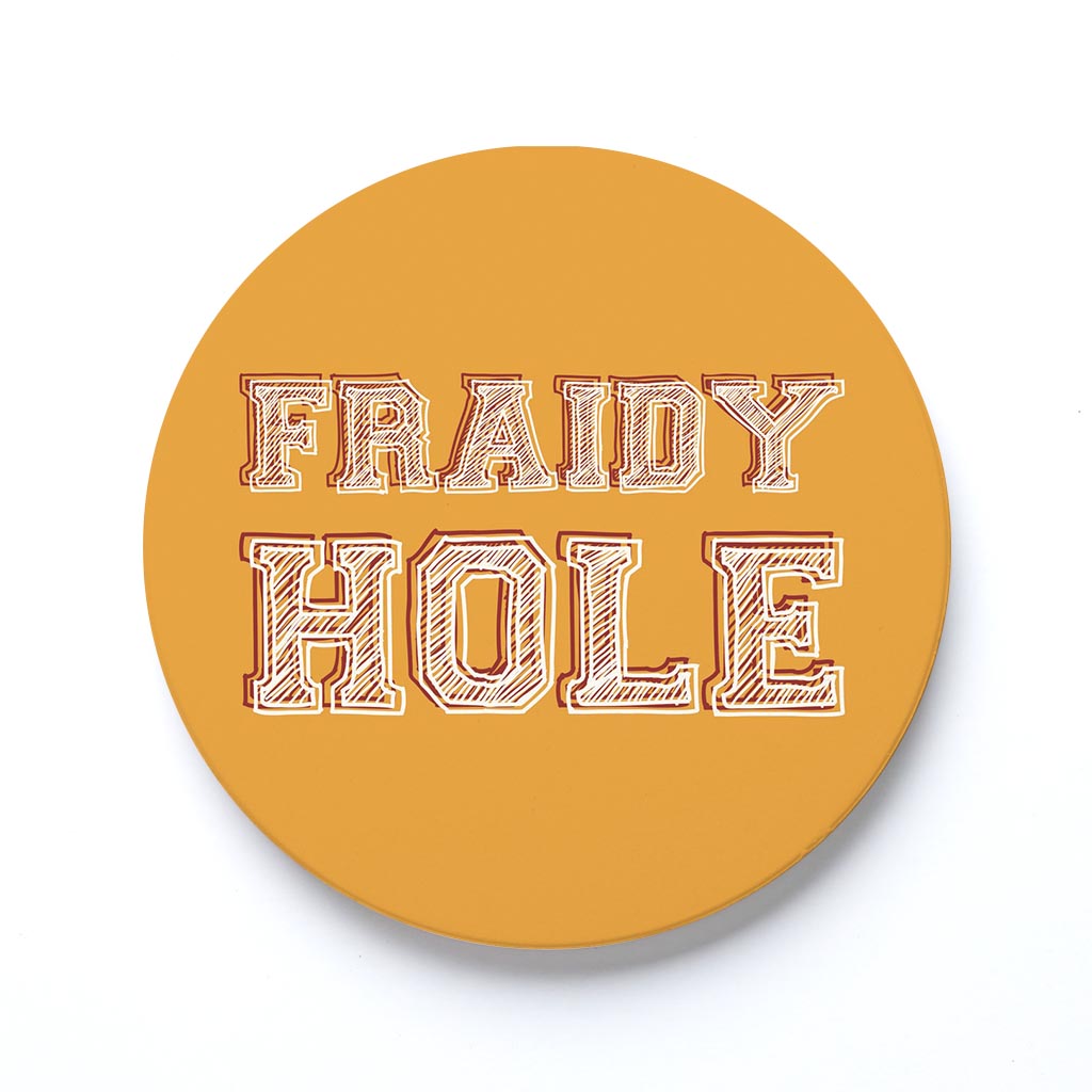 Ceramic Round Coaster-Modern Minimalist Oklahoma Fraidy Hole