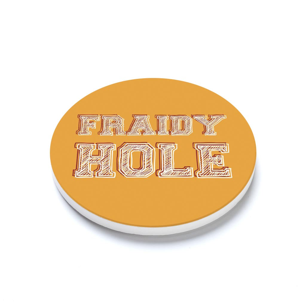 Ceramic Round Coaster-Modern Minimalist Oklahoma Fraidy Hole