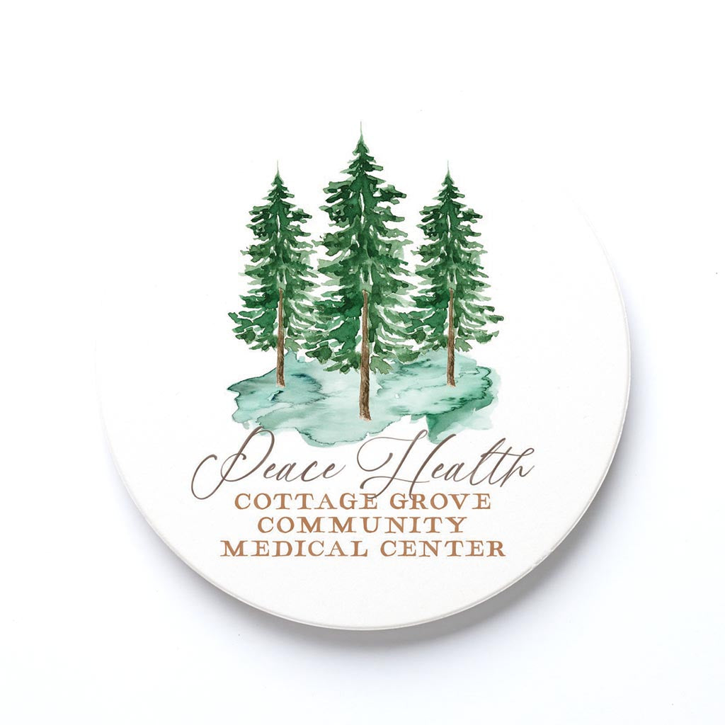 Ceramic Round Coaster-Tree Trio Peace Health Cottage Grove Community Medical Center -0