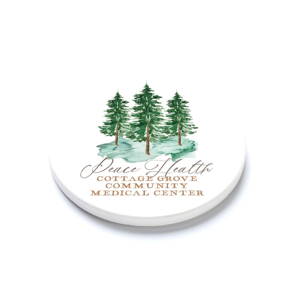 Ceramic Round Coaster-Tree Trio Peace Health Cottage Grove Community Medical Center -1