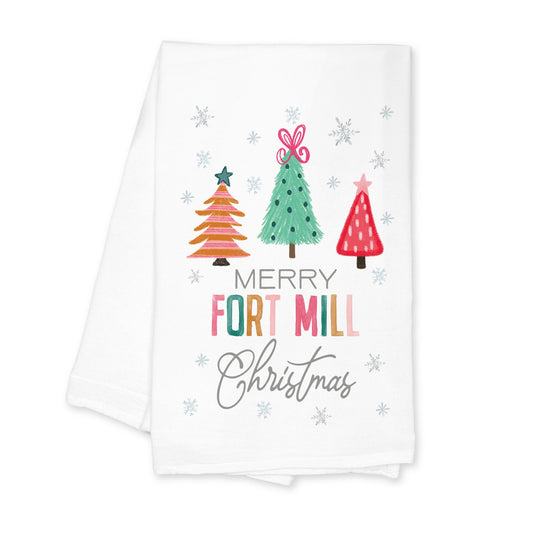 Cotton Tea Towel White-Whimsy Wonderland Bright Fort Mill South Carolina