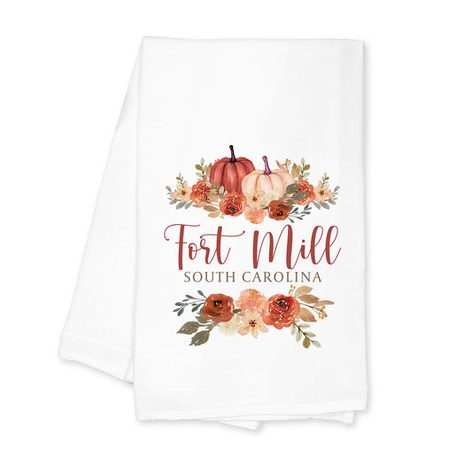 Cotton Tea Towel White-Fall & Harvest Fort Mill South Carolina