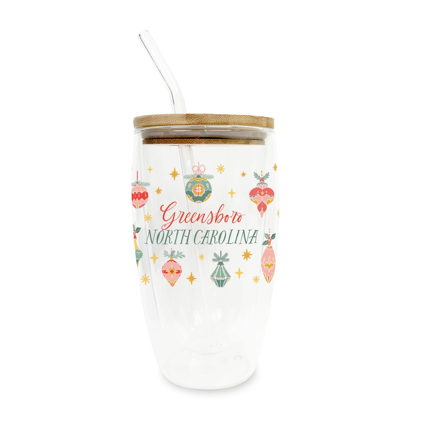 16oz Double Insulated Glass Tumbler-Ornament Gems