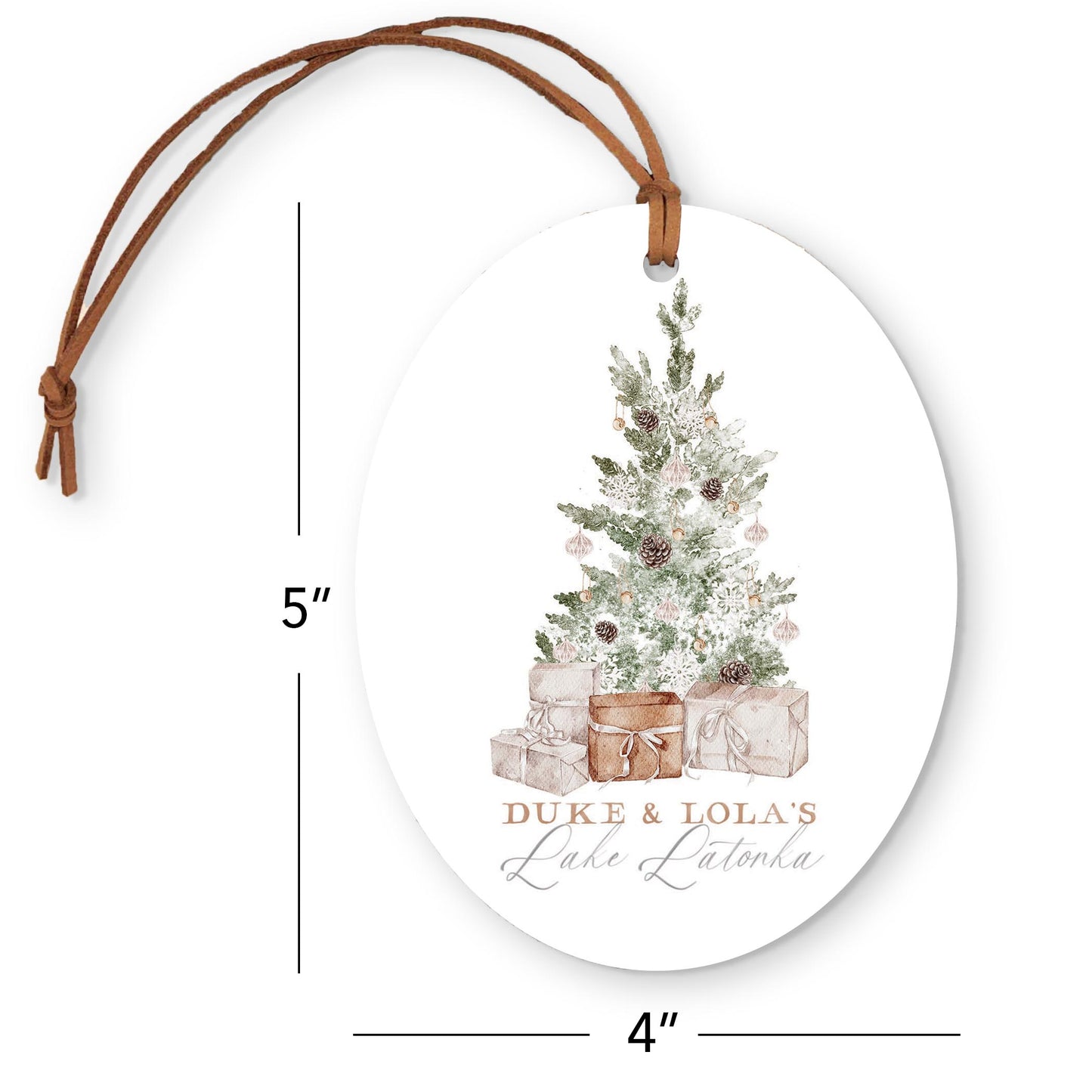 Oval Ornament-Crystal Cottage Tree Duke & Lola's Lake Latonka