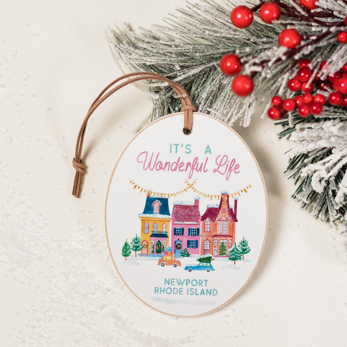 Oval Ornament-It's A Wonderful Life Newport Rhode Island -1