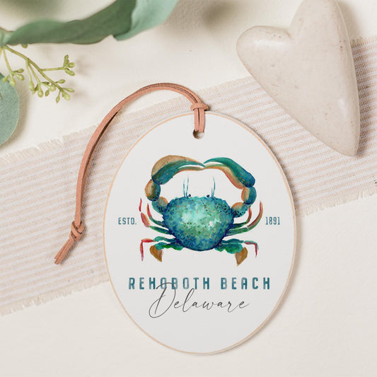 Oval Ornament-Blue Crab Rehoboth Beach Delaware -0