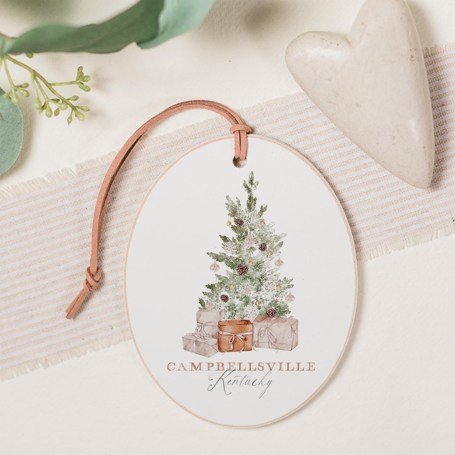 Oval Ornament-Crystal Cottage Tree Campbellsville KY