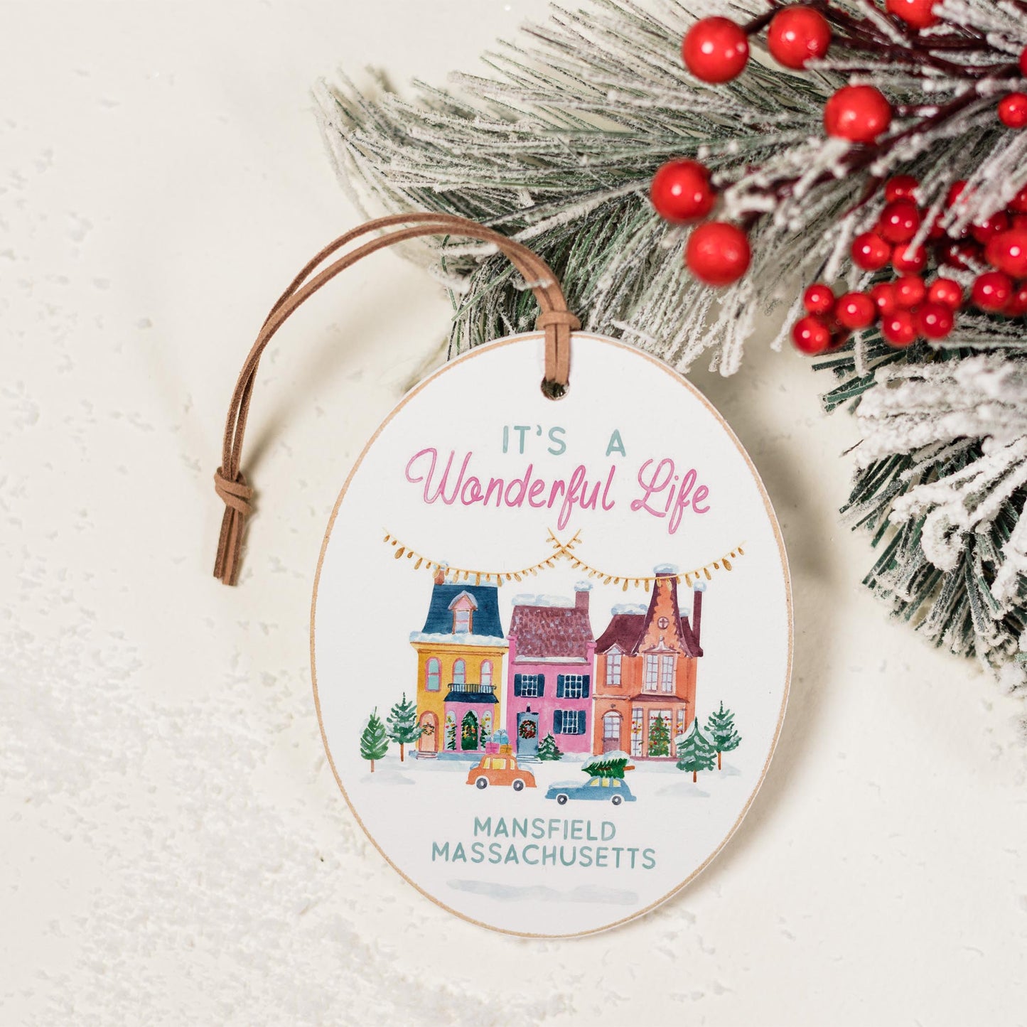 Oval Ornament-It's A Wonderful Life Mansfield Massachusetts -1