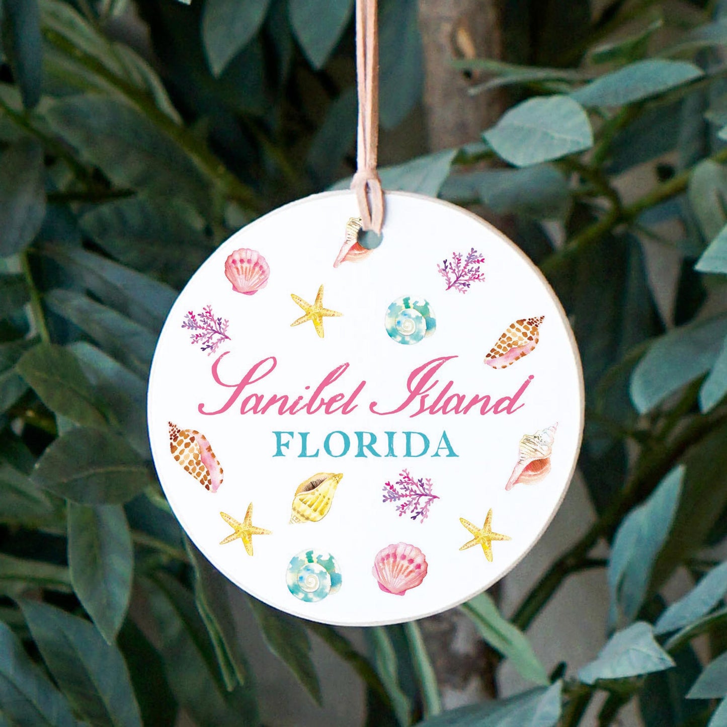 4" Round Ornament-Shells & Shoreline Sanibel Island Florida