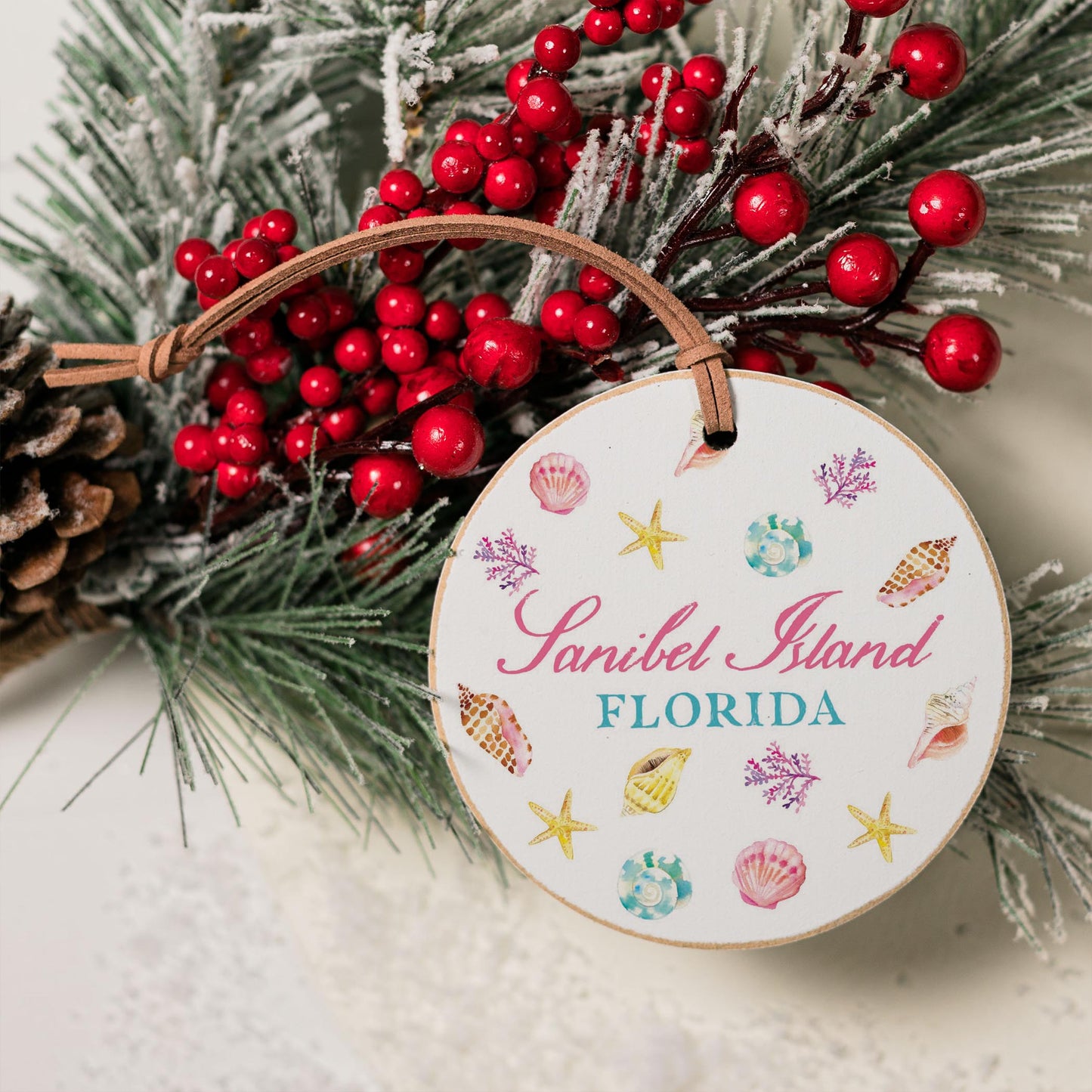 4" Round Ornament-Shells & Shoreline Sanibel Island Florida