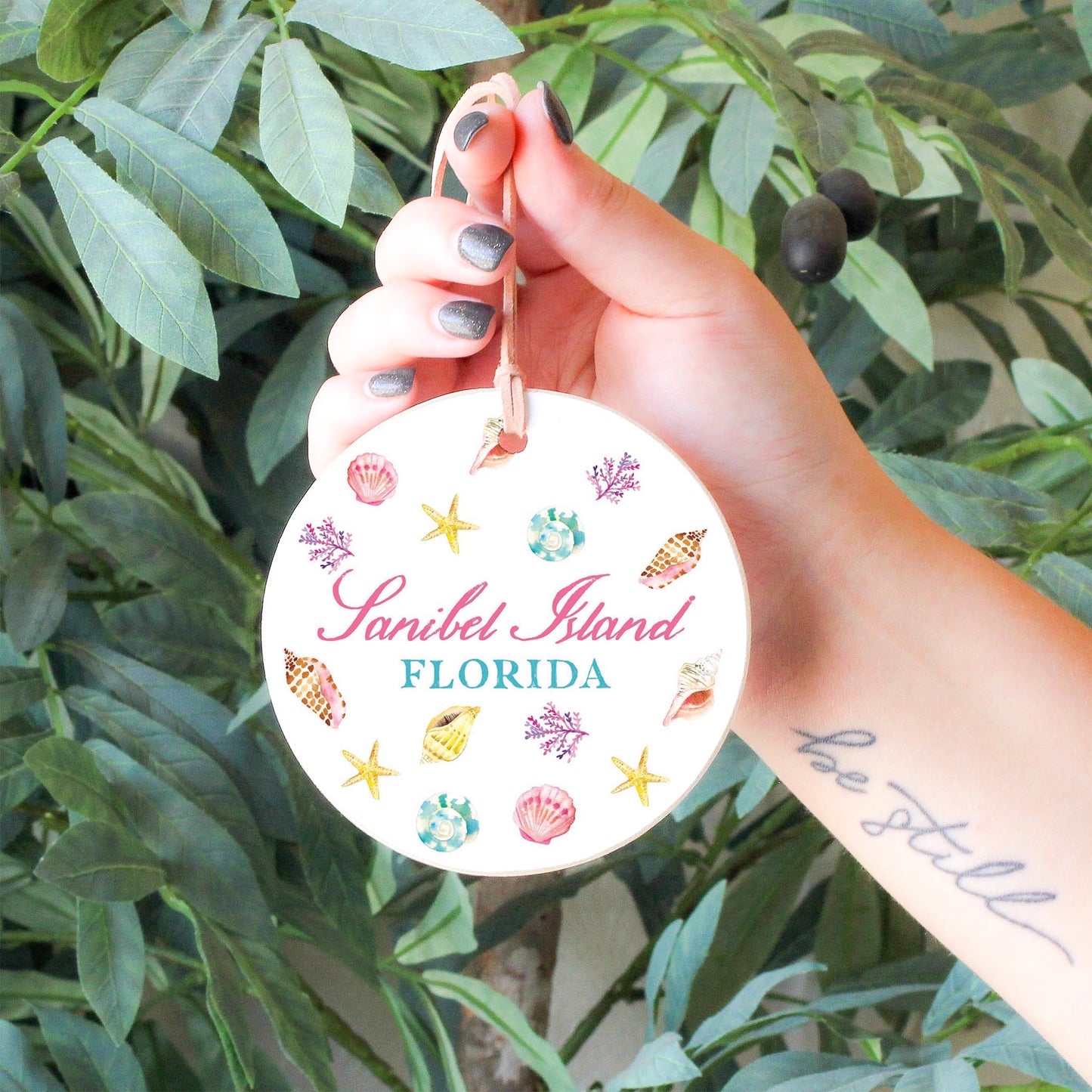 4" Round Ornament-Shells & Shoreline Sanibel Island Florida