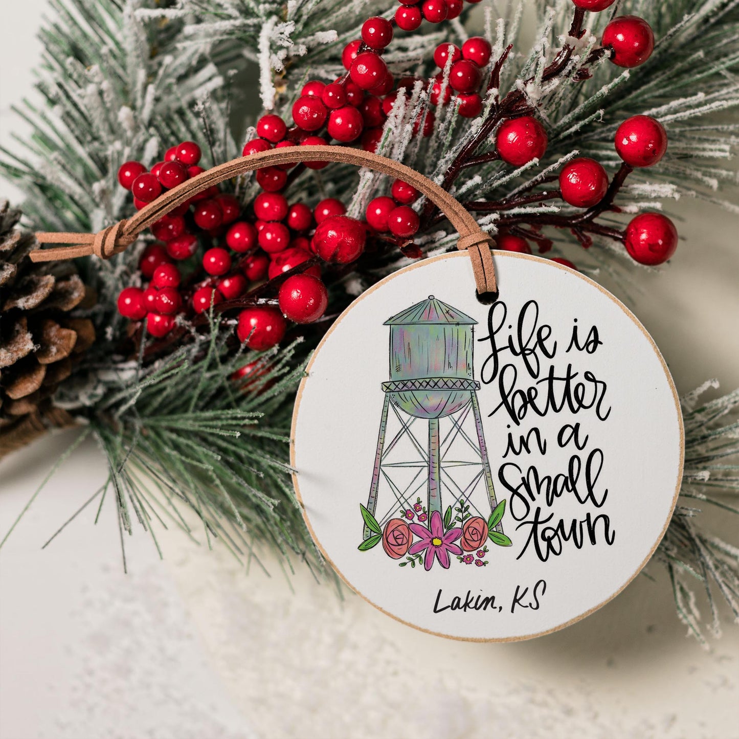 4" Round Ornament-Life Is Better In A Small Town Lakin Kansas -3