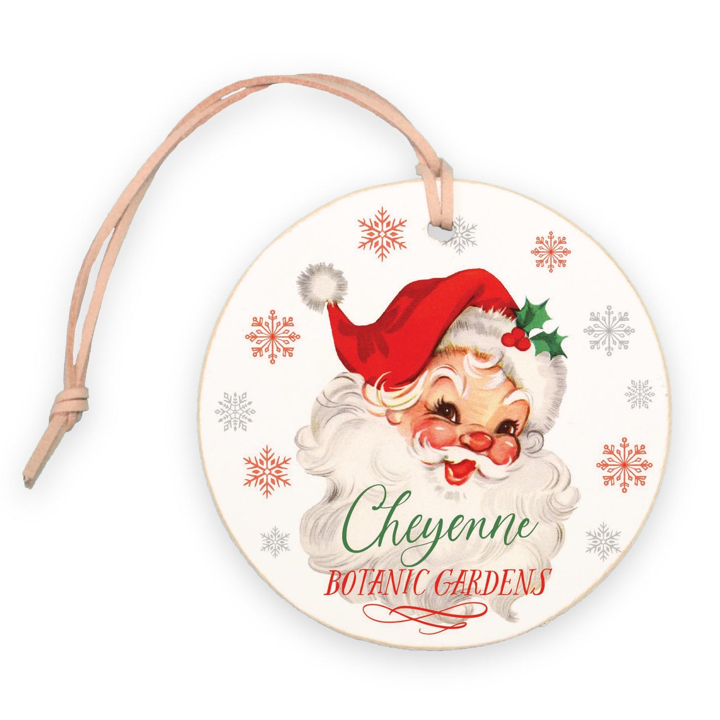 4" Round Ornament-Classic Santa Cheyenne Botanic Gardens