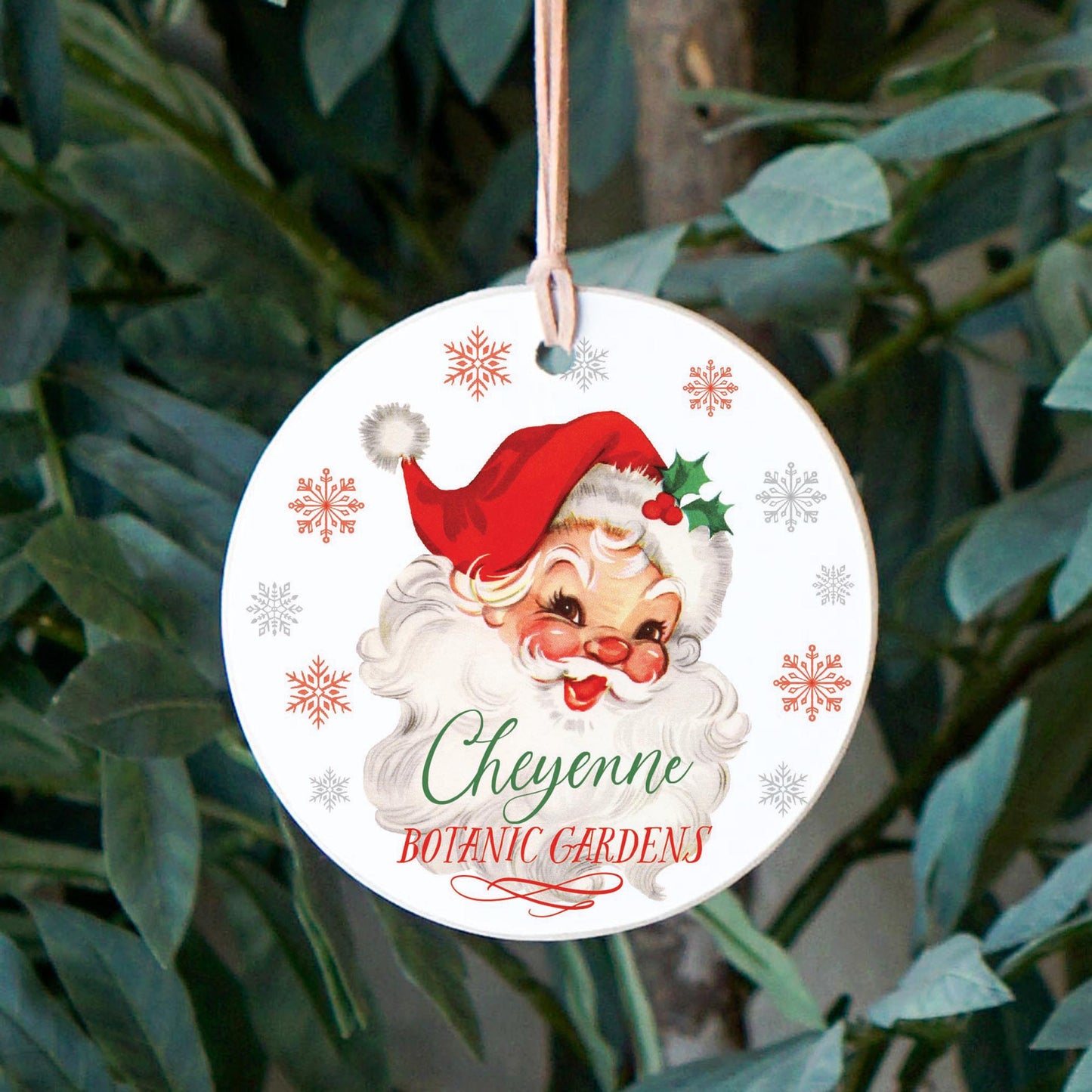 4" Round Ornament-Classic Santa Cheyenne Botanic Gardens