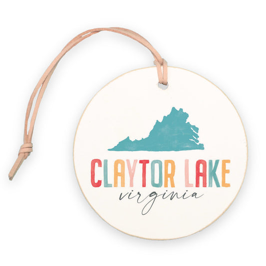 4" Round Ornament-Watercolor City Claytor Lake Virginia -0