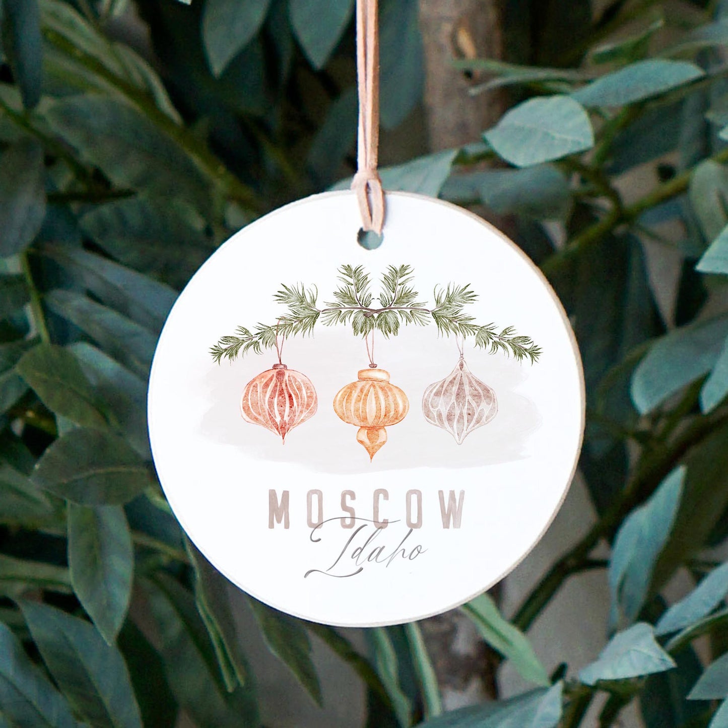 4" Round Ornament-Holiday Ornaments Moscow Idaho