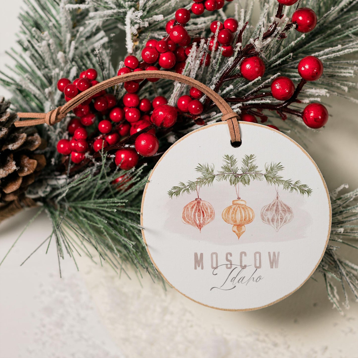 4" Round Ornament-Holiday Ornaments Moscow Idaho