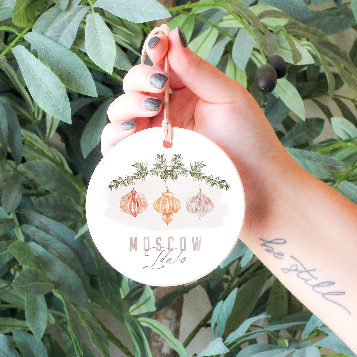 4" Round Ornament-Holiday Ornaments Moscow Idaho