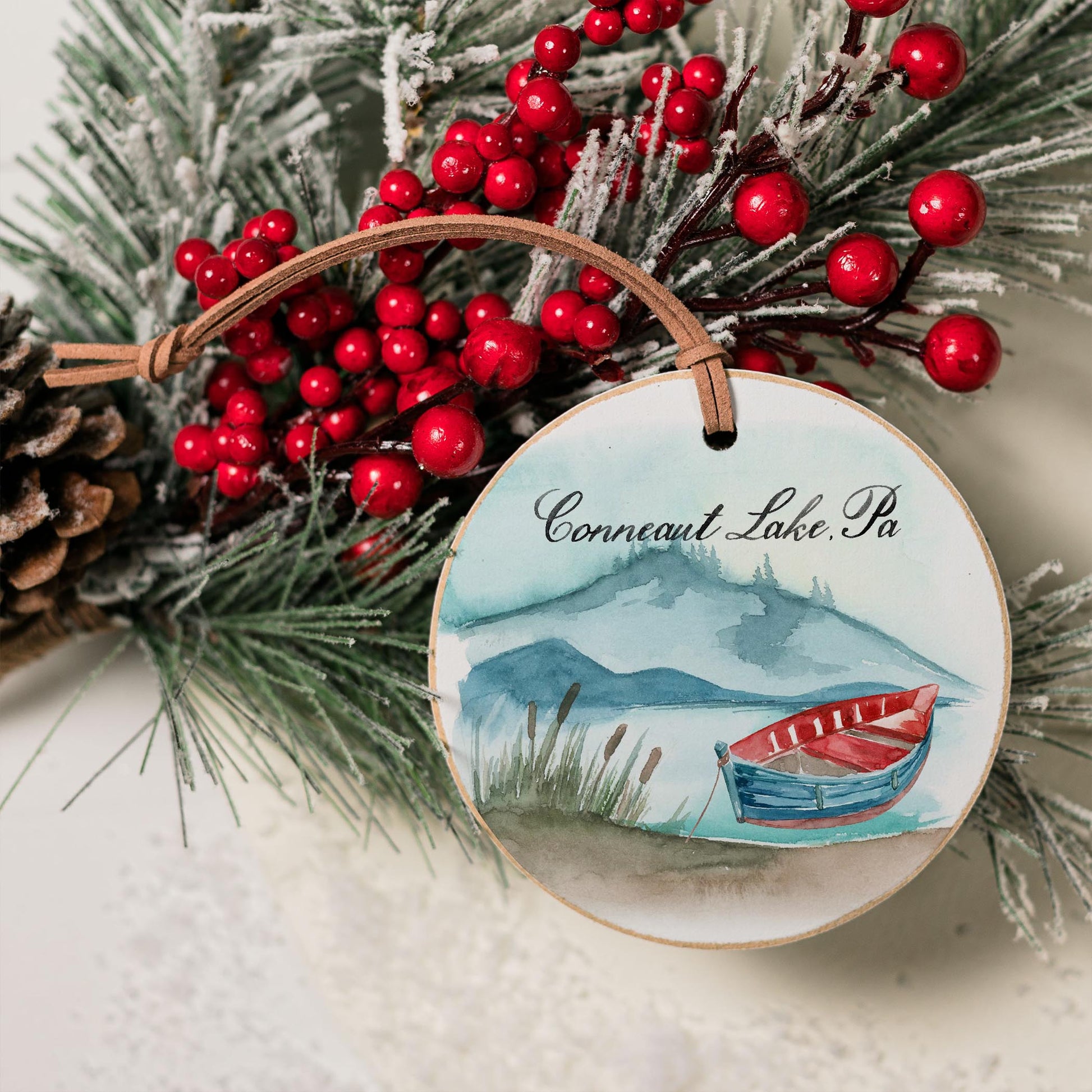 4" Round Ornament-Lake Conneaut Lake Pennsylvania -4