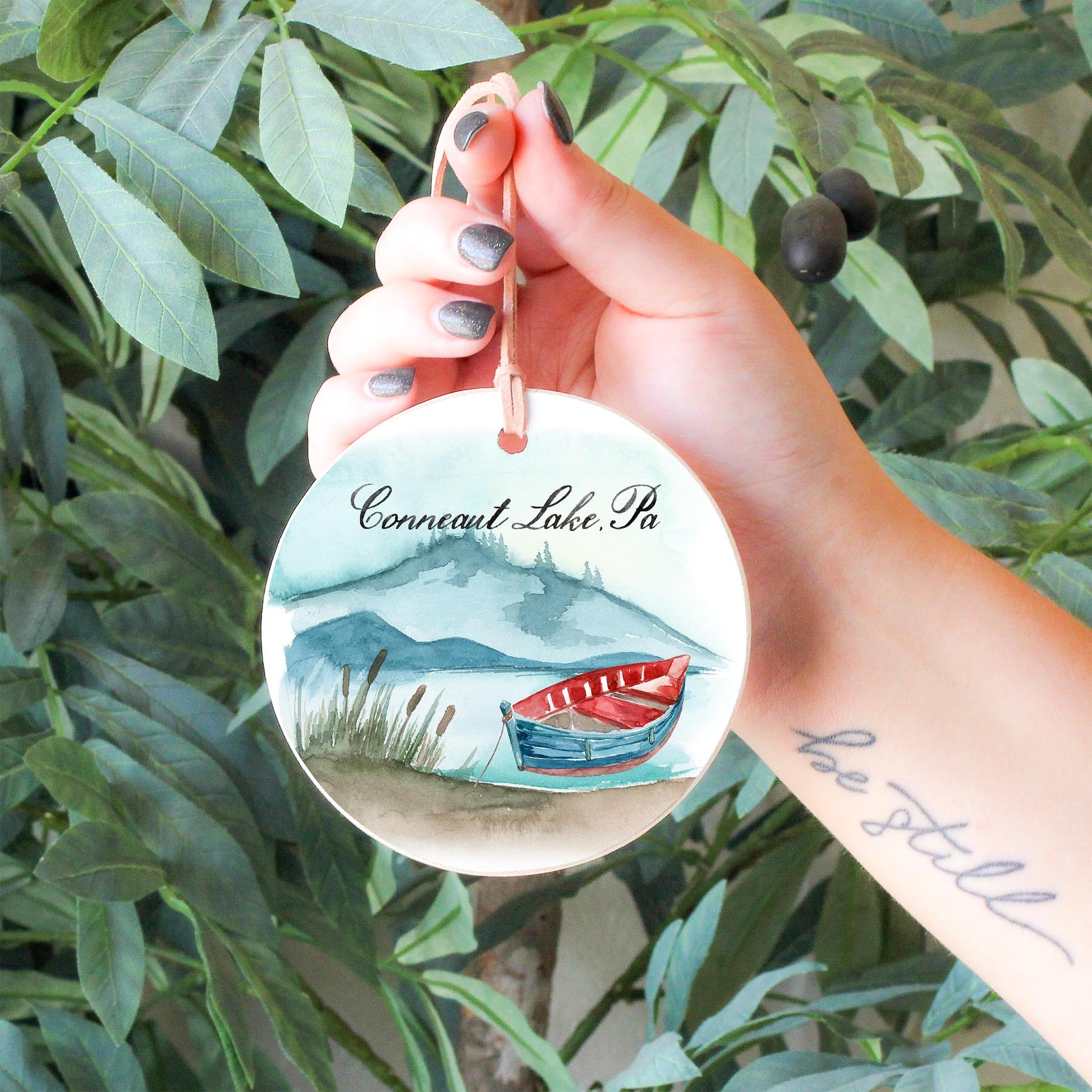 4" Round Ornament-Lake Conneaut Lake Pennsylvania -2