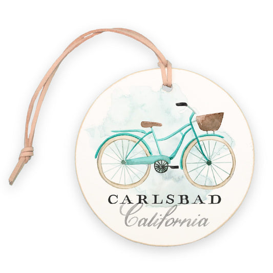 4" Round Ornament-Bike Carlsbad California