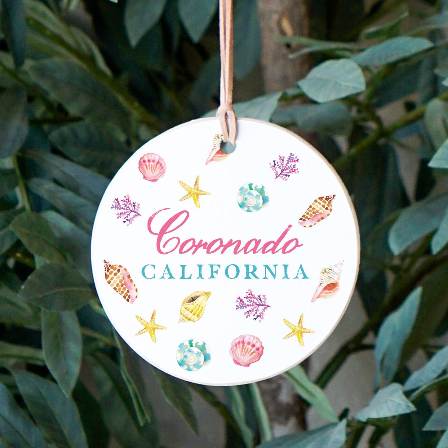 4" Round Ornament-Shells & Shoreline Coronado, California