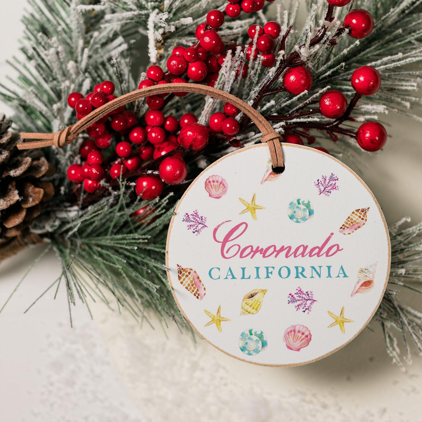 4" Round Ornament-Shells & Shoreline Coronado, California