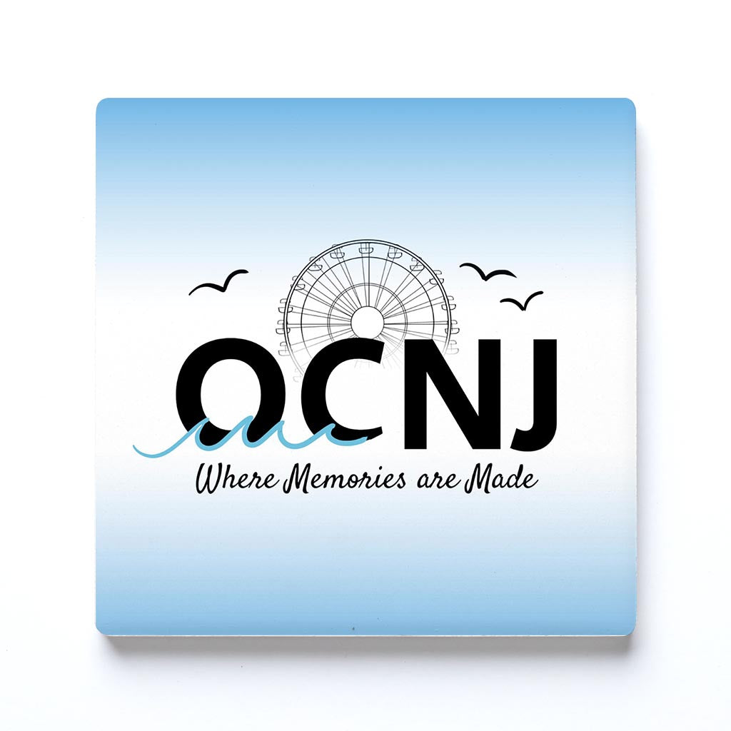 Ceramic Square Coaster-OCNJ Where Memories Are Made -0