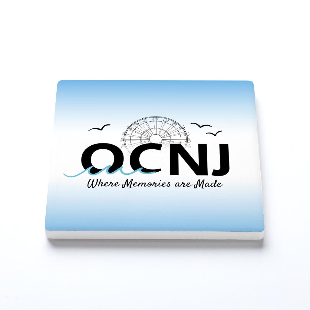 Ceramic Square Coaster-OCNJ Where Memories Are Made -1