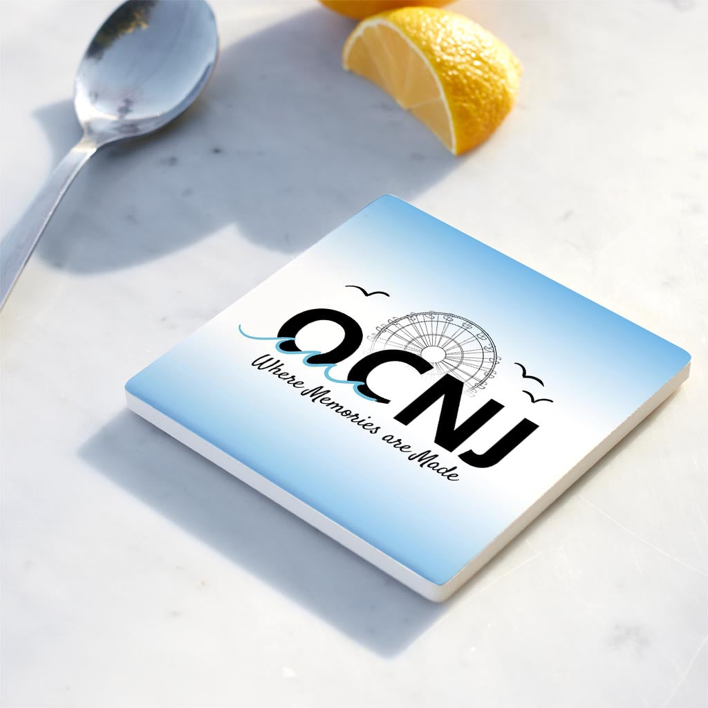 Ceramic Square Coaster-OCNJ Where Memories Are Made -4