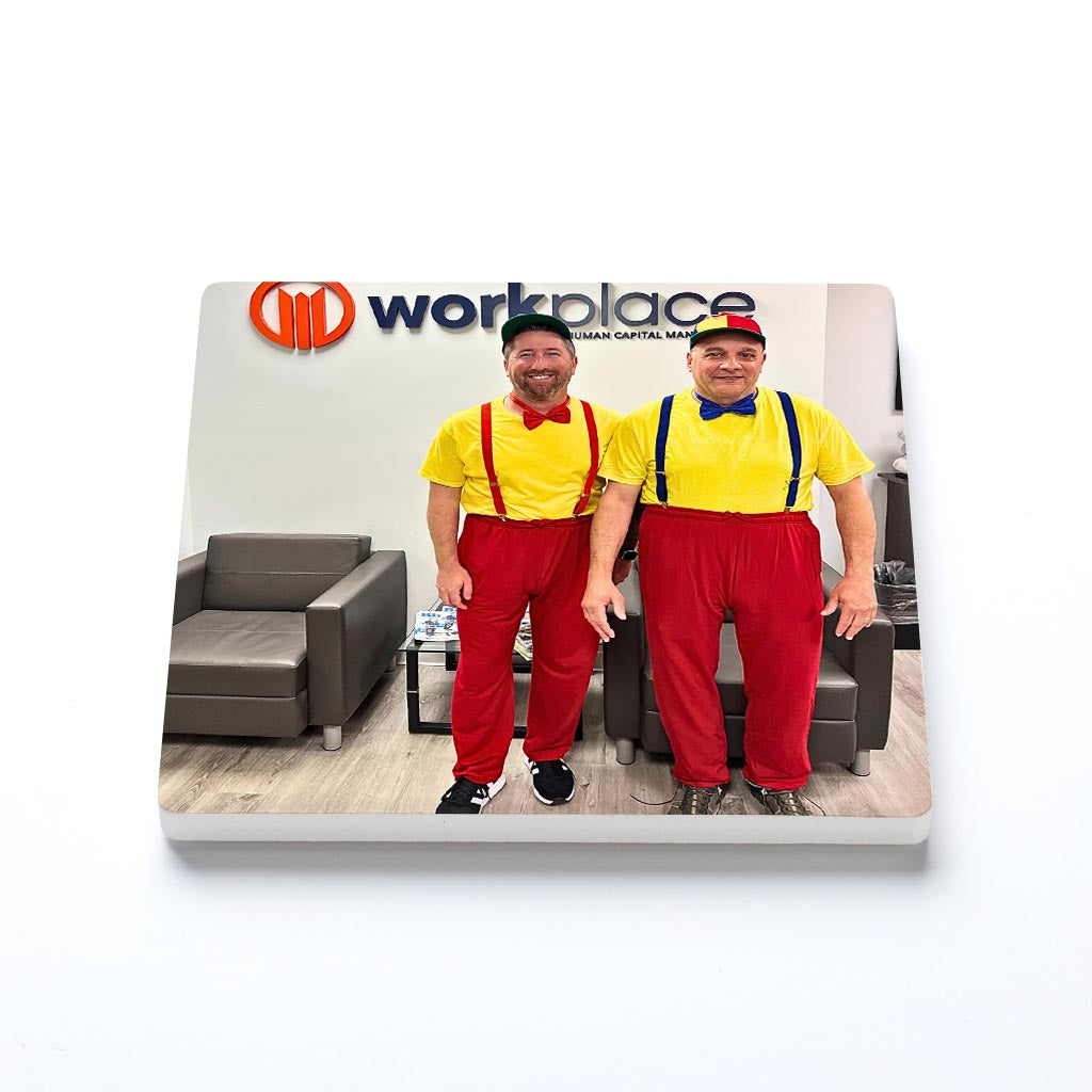 Ceramic Square Coaster-Workplace Human Capital -1