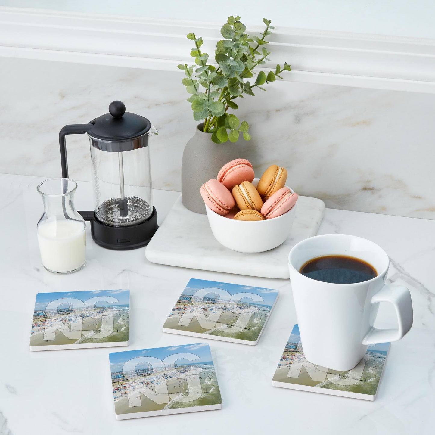 Ceramic Square Coaster 4-Set-OCNJ Beach