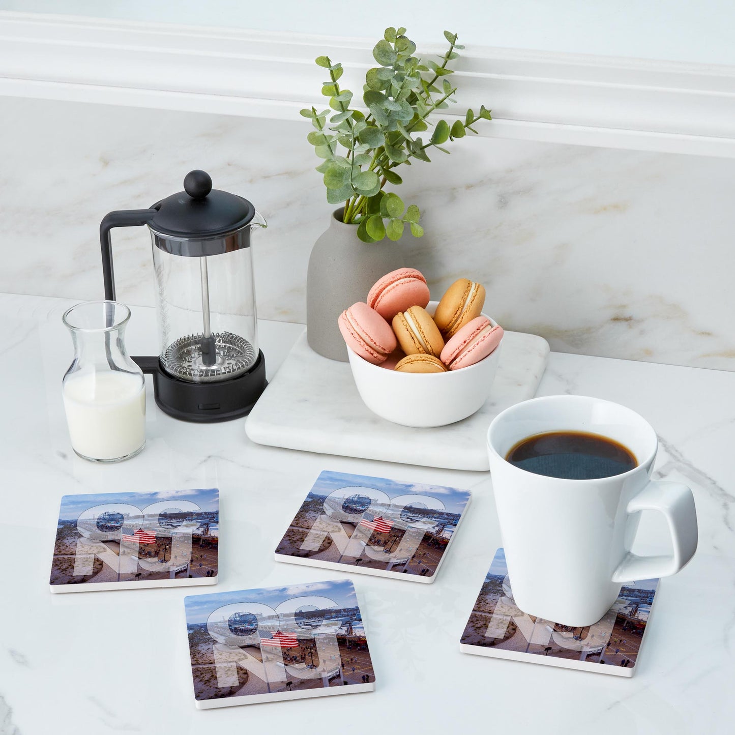 Ceramic Square Coaster 4-Set-OCNJ Flag