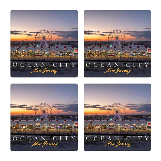 Ceramic Square Coaster 4-Set-Wonderland Sunset Square