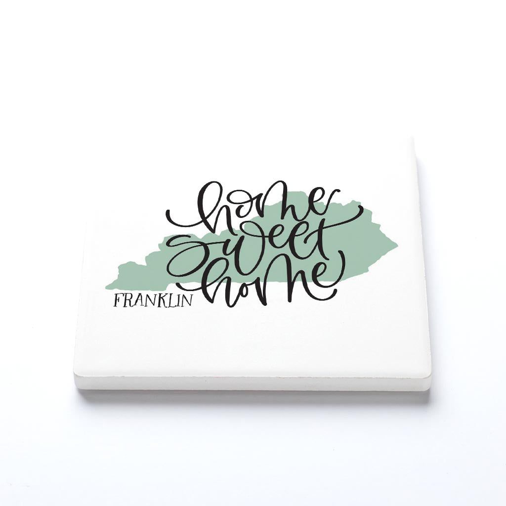 Ceramic Square Coaster-Home Sweet Home Franklin Kentucky -1