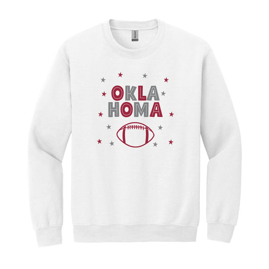 Gildan Sweatshirt White-Game Day Stars Oklahoma Football Maroon & Grey