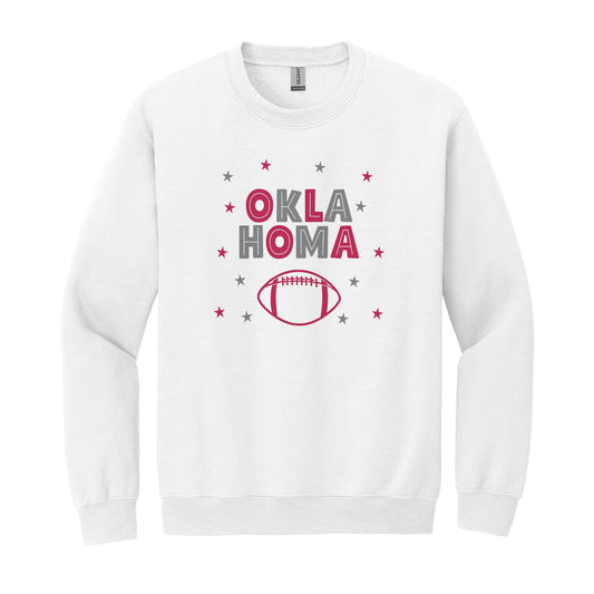 Gildan Sweatshirt White-Game Day Stars Oklahoma Football Maroon & Grey