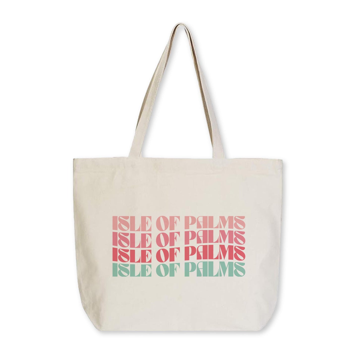 Tote Bag Natural Canvas-Retro Wave Isle Of Palms South Carolina -0