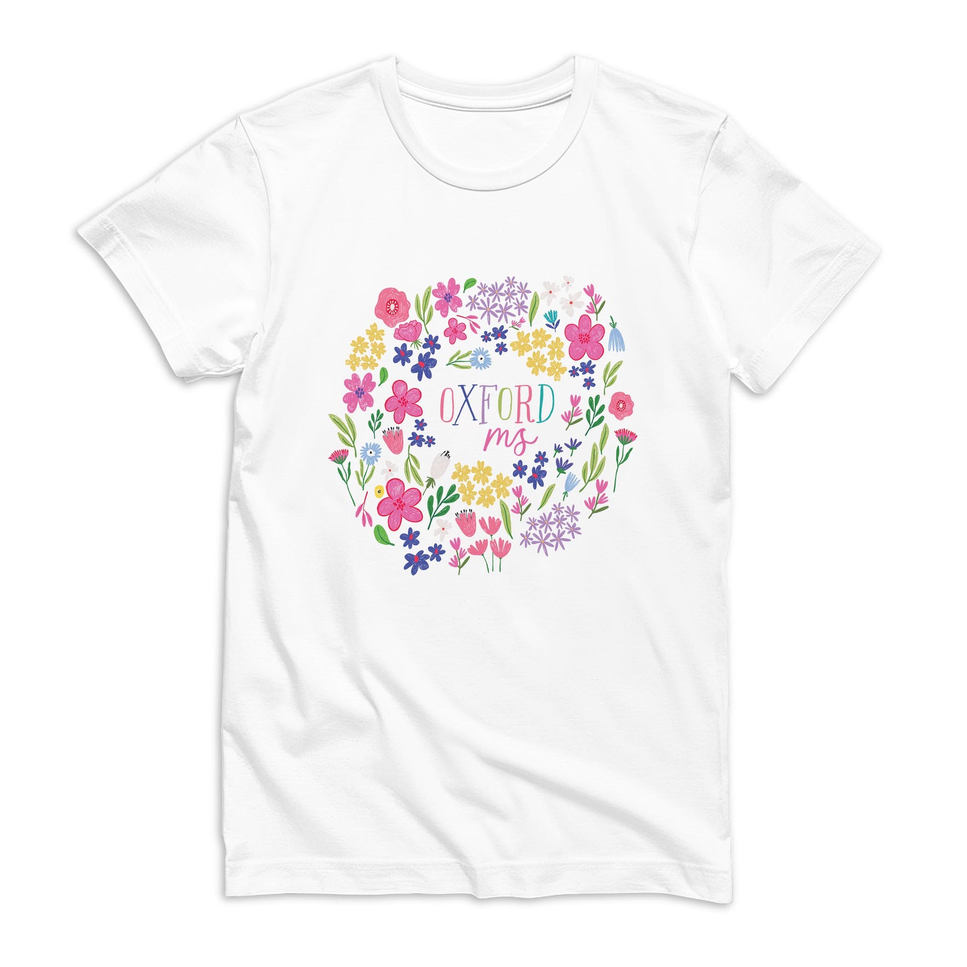 Bella Canvas T-Shirt White-Flower Confetti City & State -0