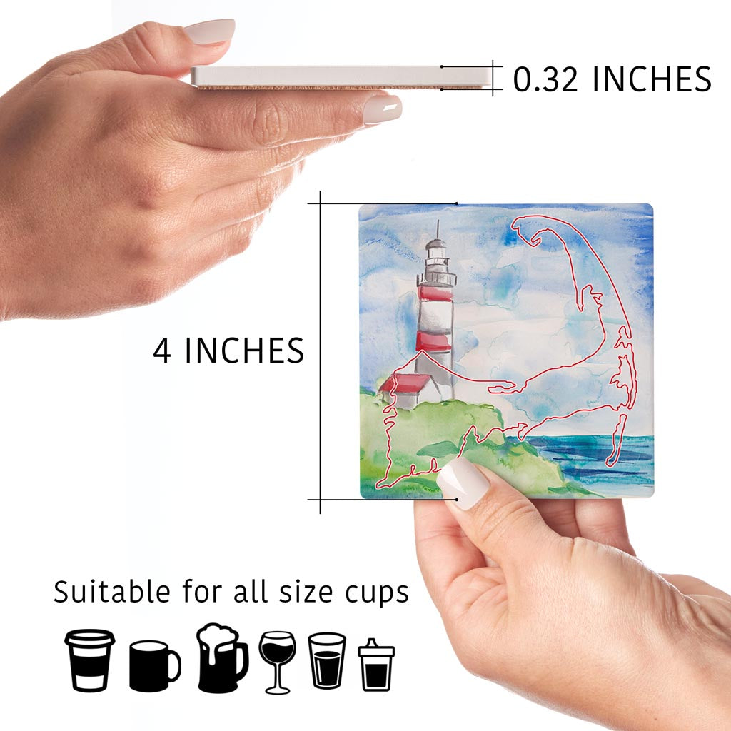 Watercolor Lighthouse | Absorbent Coasters | Set of 4 | Min 2