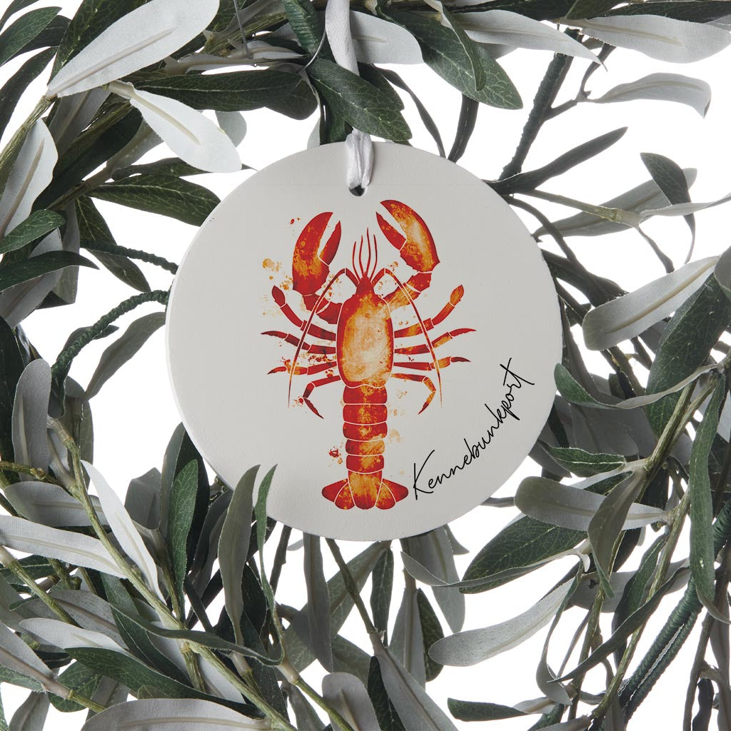 Kennebunkport Maine Lobster Orange| Wood Ornament | Eaches | Min 6