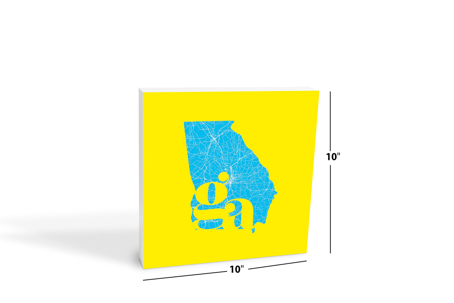 Bright Modern Abbreviated State Yellow Georgia | Wood Block | Eaches | Min 2