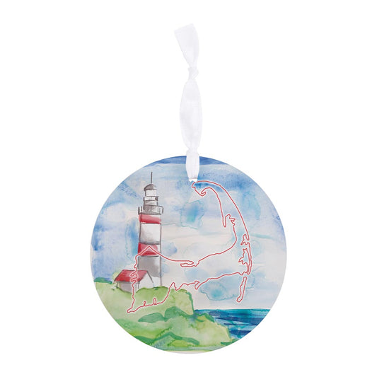 Watercolor Lighthouse | Wood Ornament | Eaches | Min 6