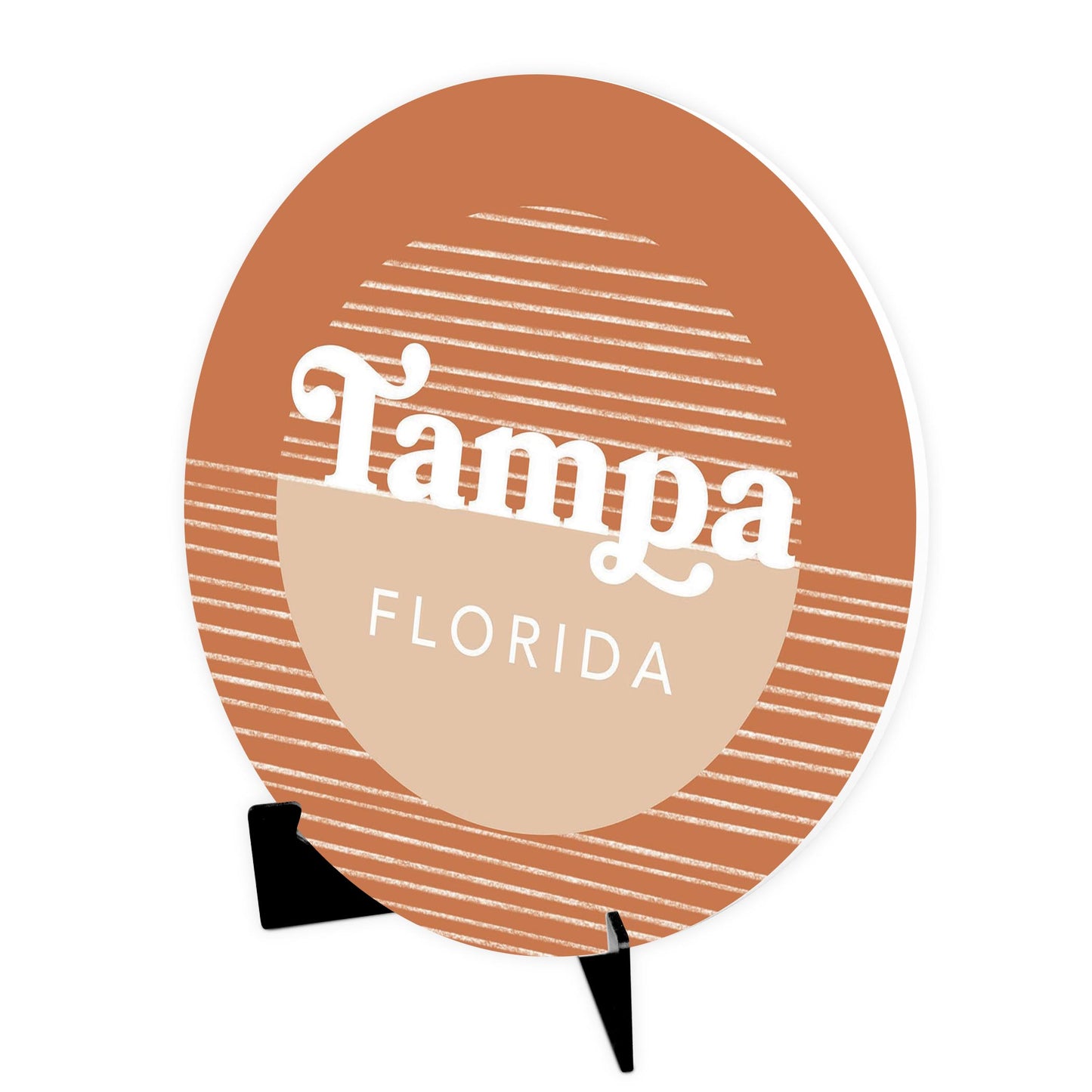 Vintage Groove Half Circle Lines Florida Tampa | Wood Sign | Eaches | Min 1