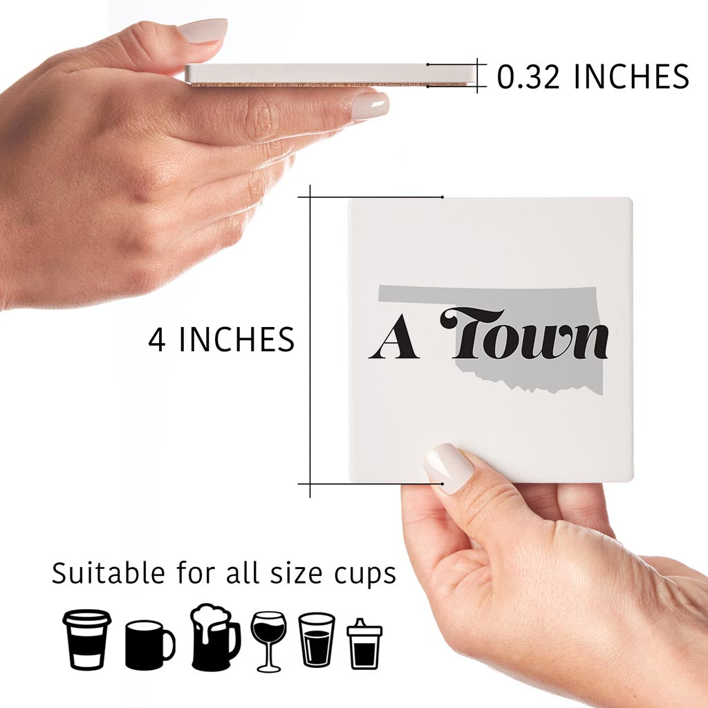 Minimalistic B&W Ardmore Ok A Town White | Absorbent Coasters | Set of 4 | Min 2