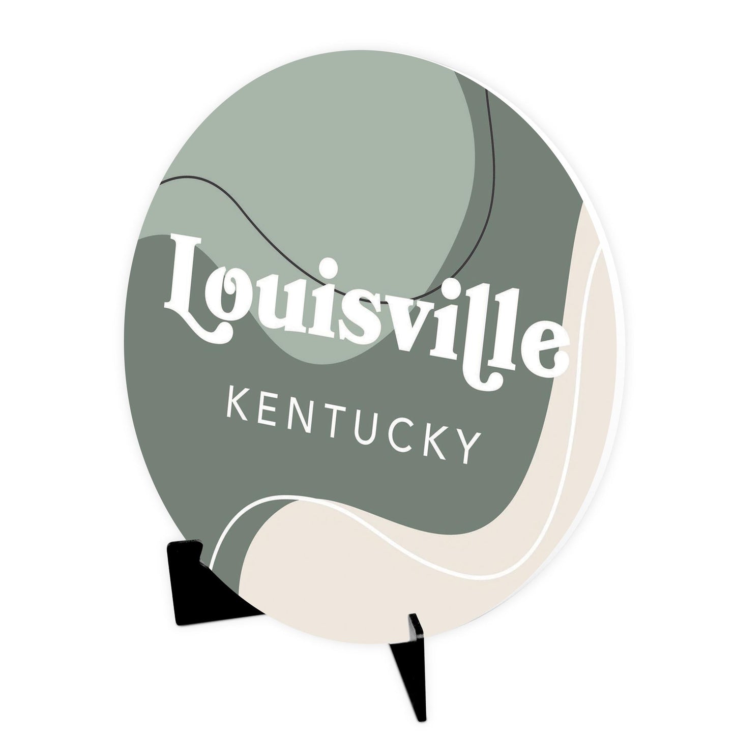 Vintage Groove Fluid Green Kentucky Louisville | Wood Sign | Eaches | Min 1