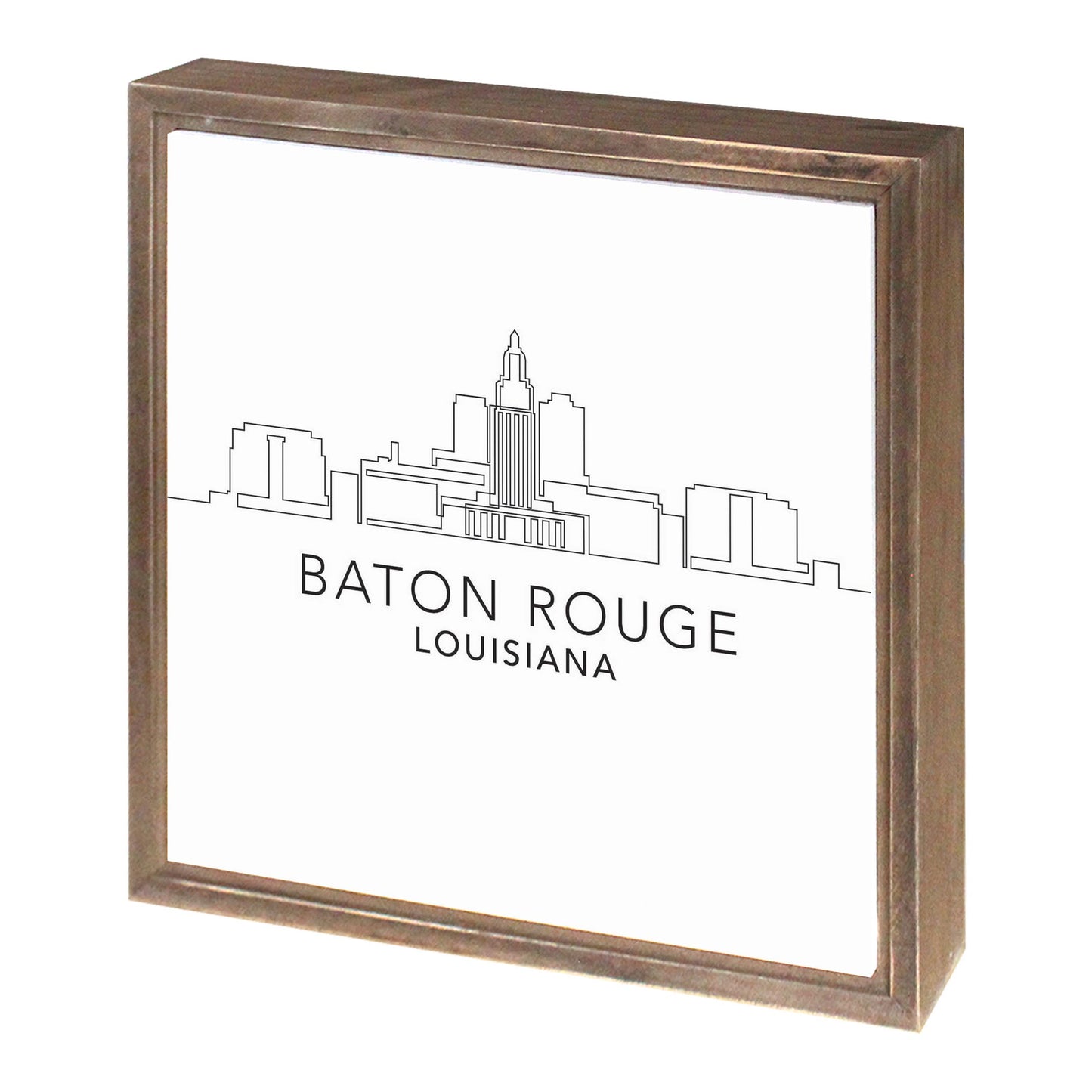 Minimalistic Baton Rouge Skyline | Wood Sign | Eaches | Min 1