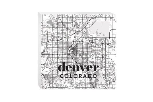 Black And White White Map Colorado Denver | Wood Block | Eaches | Min 2